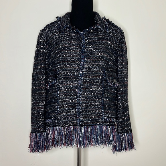 For The Republic Jackets & Blazers - FOR THE REPUBLIC Purple/Navy/Silver Frey Open Blazer Jacket 12